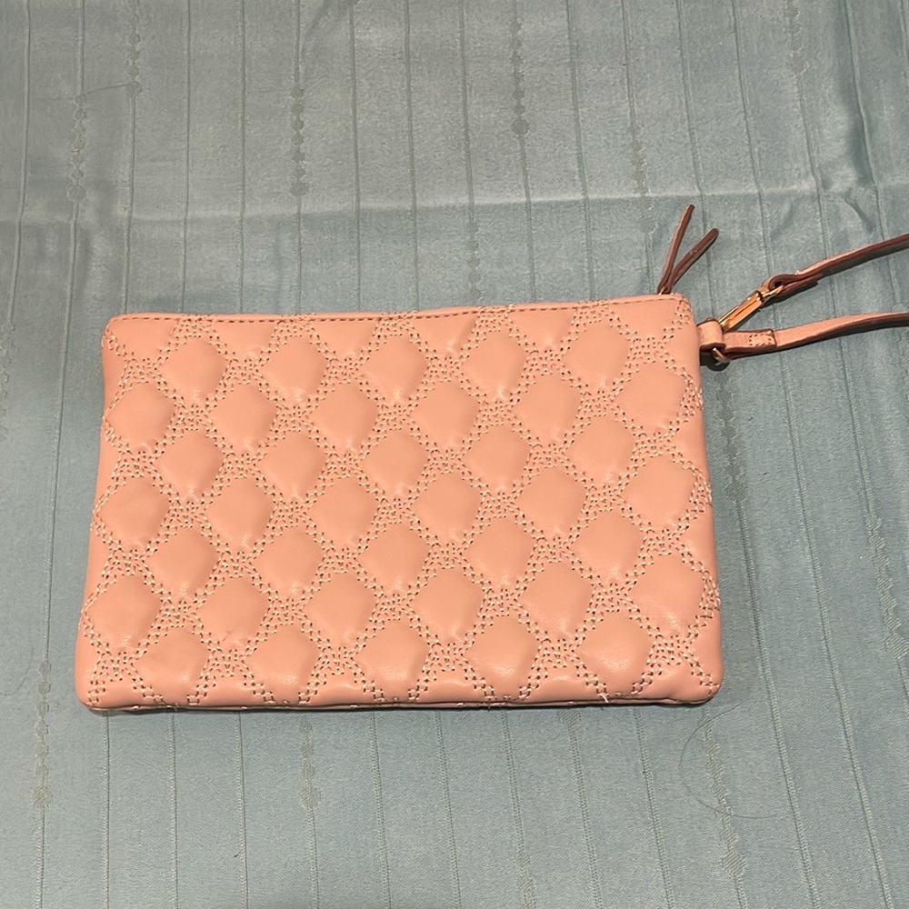 Anne Klein Beige Quilted Wristlet
